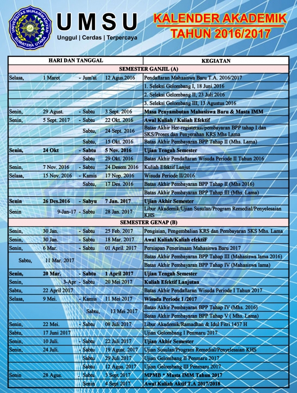 Kalender Akademik - Biro Administrasi Akademik dan Data